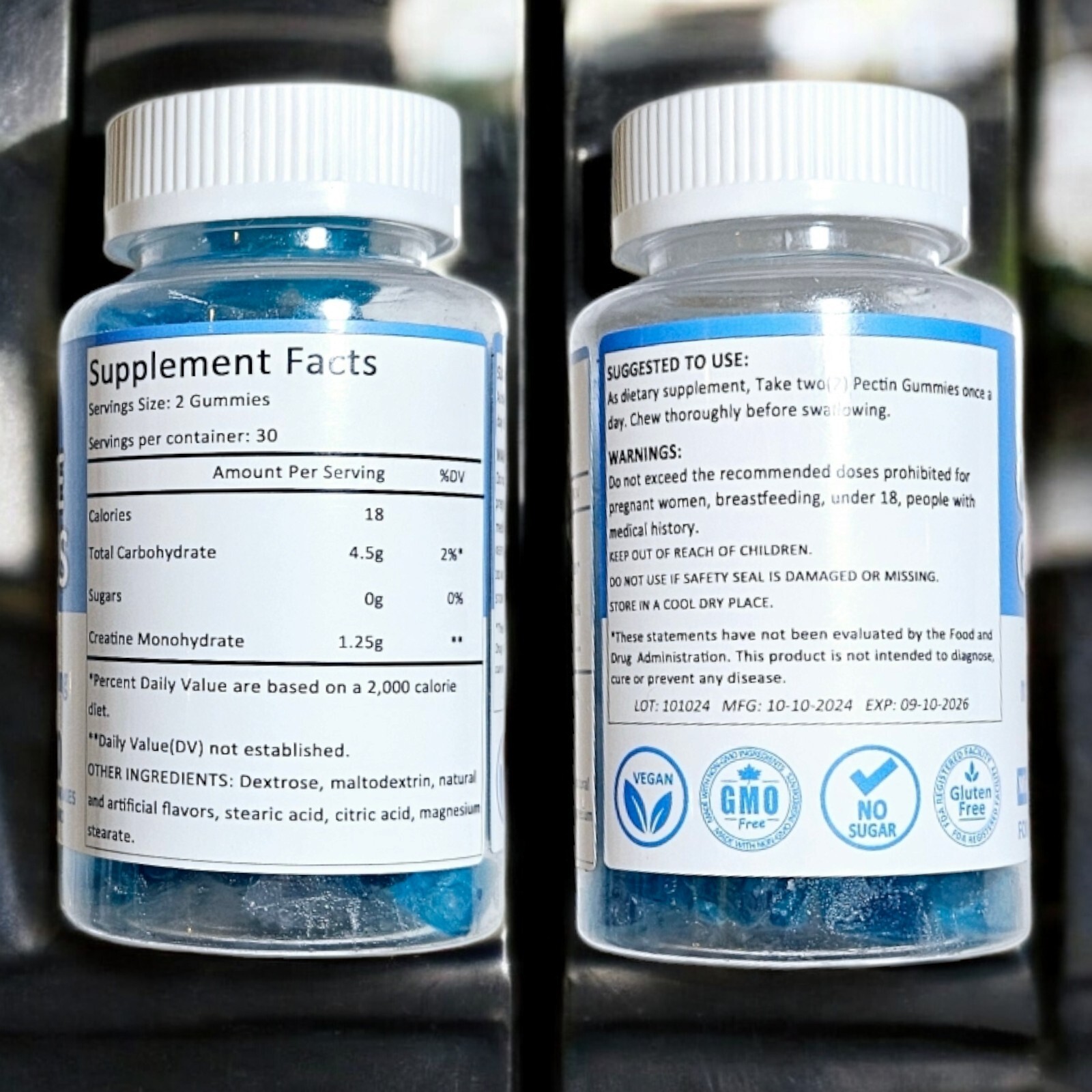 2 x Bottle CREATINE GUMMIES 2500MG Creatine Monohydrate Mixed Berry 120 Ct Lot