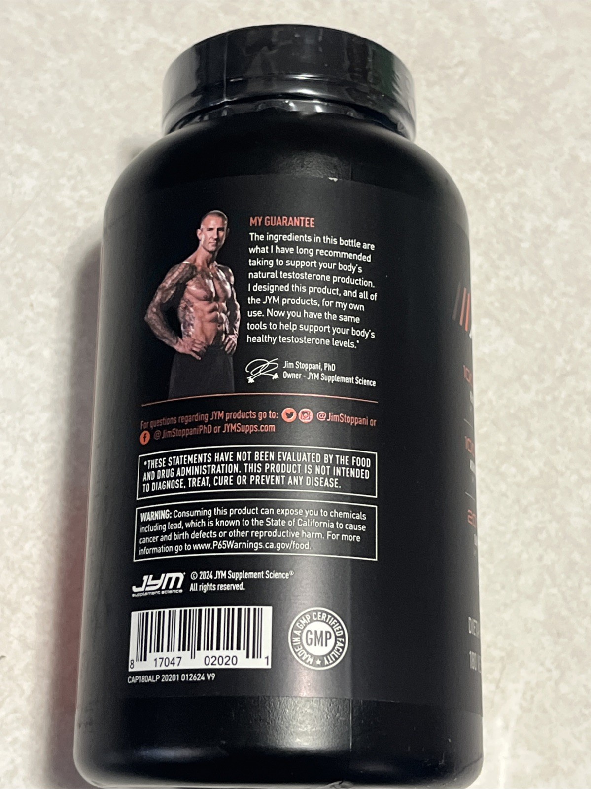 Jym Supplement Alpha 180 Capsules Testo Support Exp 2028