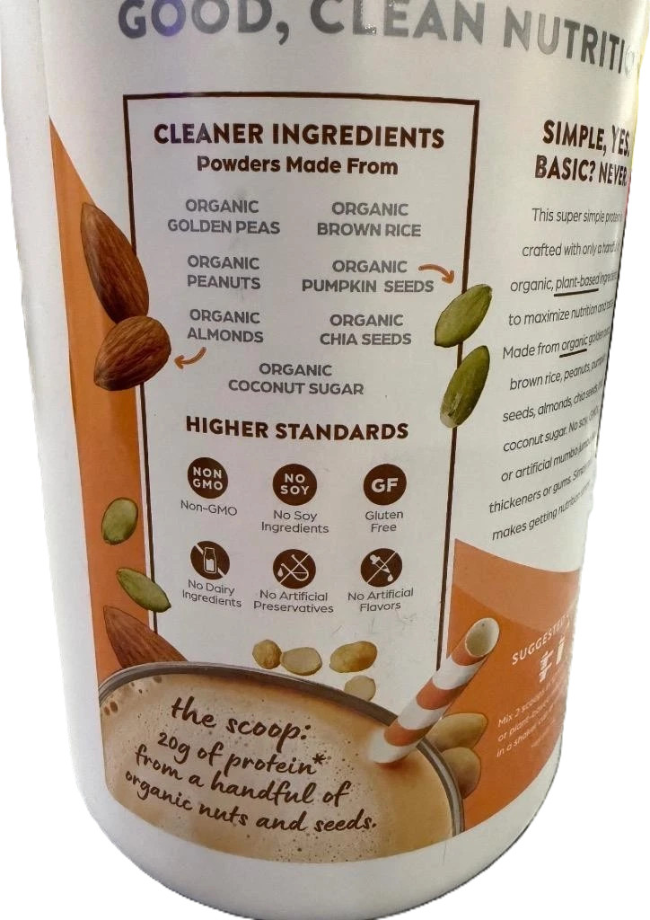 Orgain USDA Organic Simple Plant Protein Powder 32.6 oz CHOCOLATE PEANUT BUTTER
