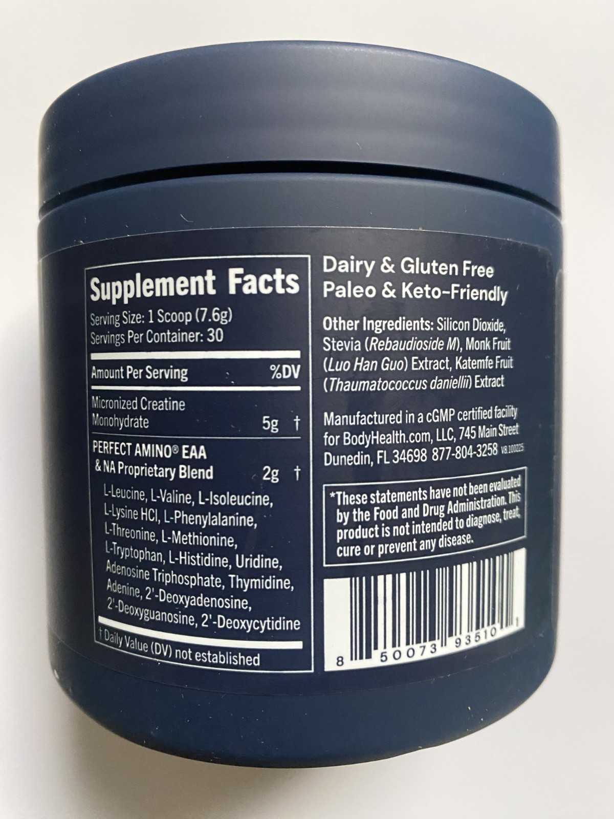 BodyHealth Perfect Amino Creatine Powder 8.04 oz – 30 Servings – Fresh