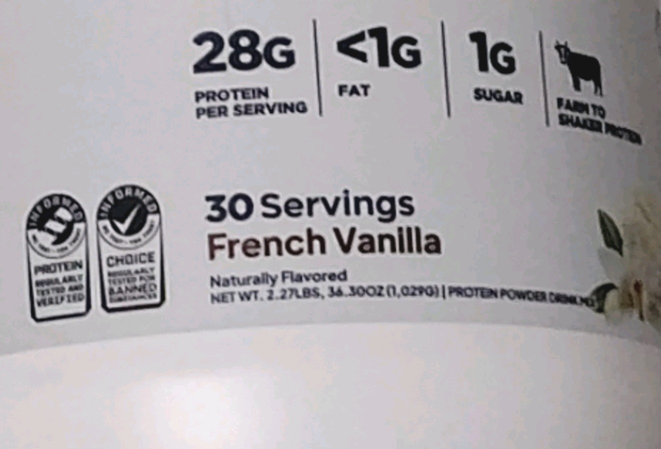 Transparent Labs 100% Grass Fed Whey Protein Isolate French Vanilla 30 Serving