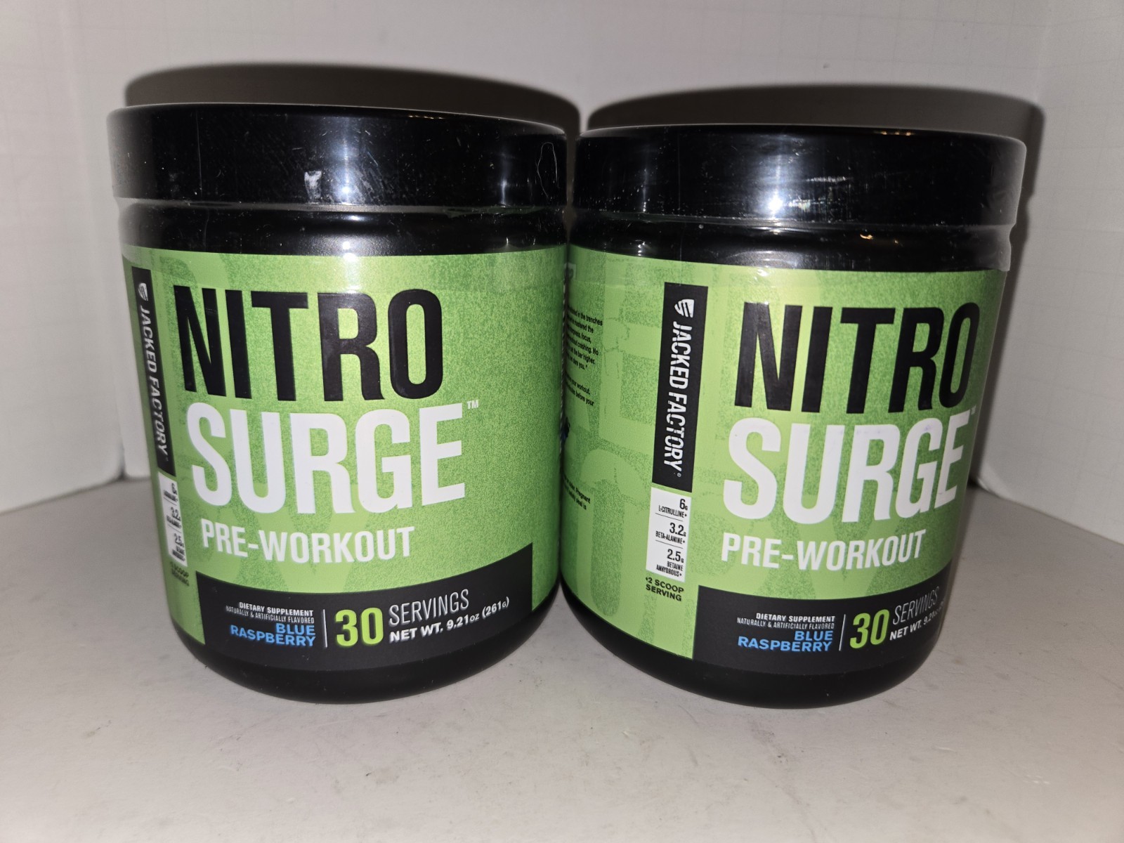 2 Nitrosurge Build Pre Workout approx 30 Serv Blue Raspberry EXP 2/28 NEW