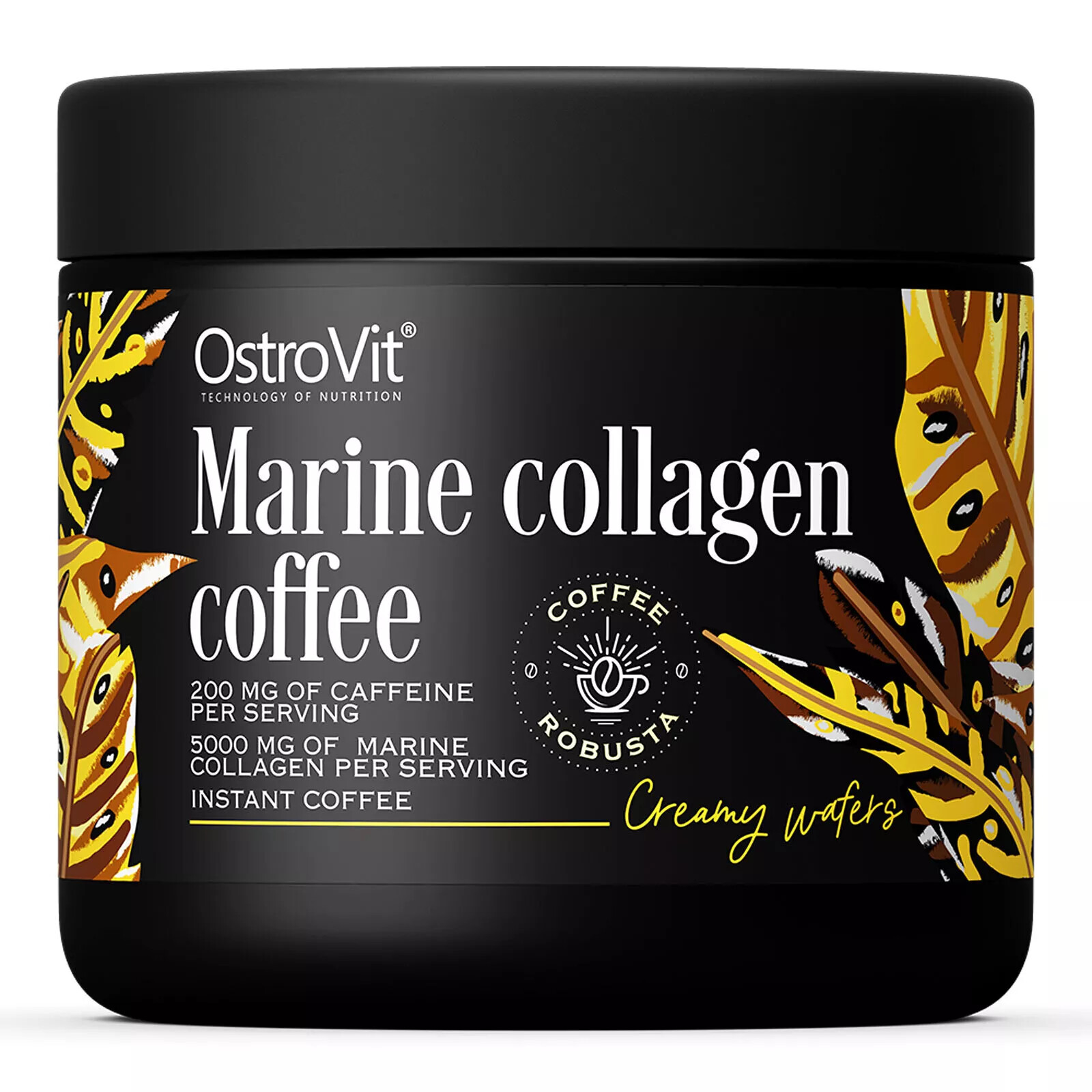 MARINE COLLAGEN COFFE – 200 mg caffeine & 5000 mg hydrolyzed fish peptides