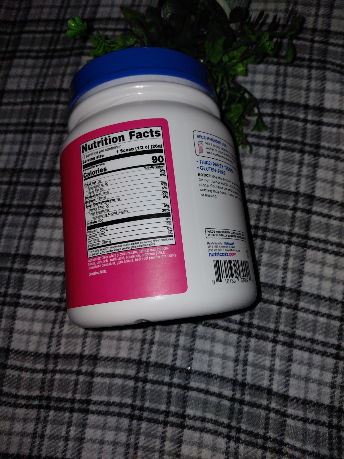 Nutricost Clear Whey Protein Isolate Powder, Strawberry Banana, 1 lb