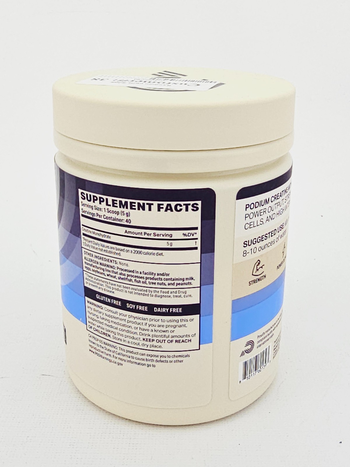 Podium Creatine Monohydrate Powder Unflavored 40 Servs BB 05/26