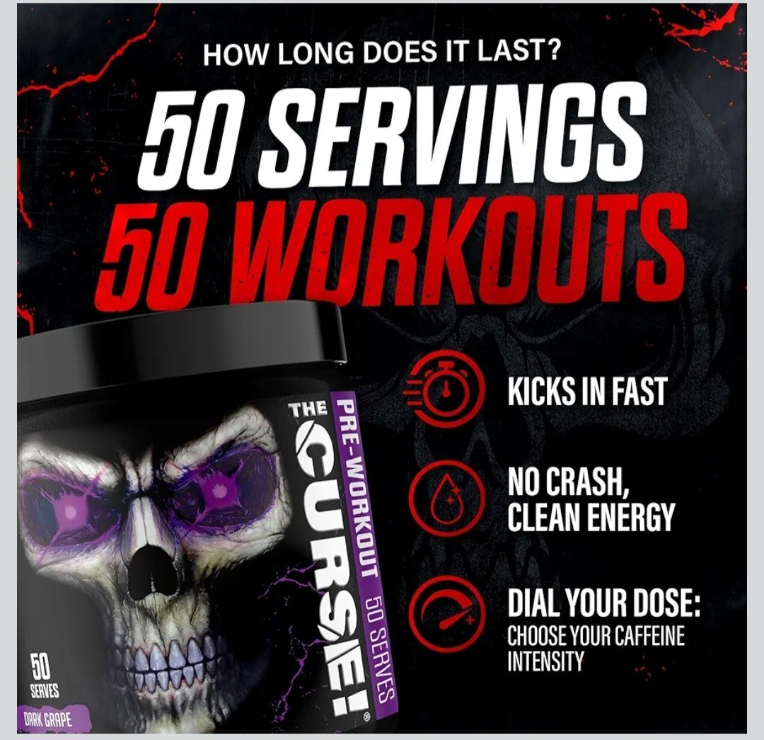 JNX The Curse! Pre-Workout, 50 Serv, 155mg Caffeine, Tropical Storm, 01/2028✨️