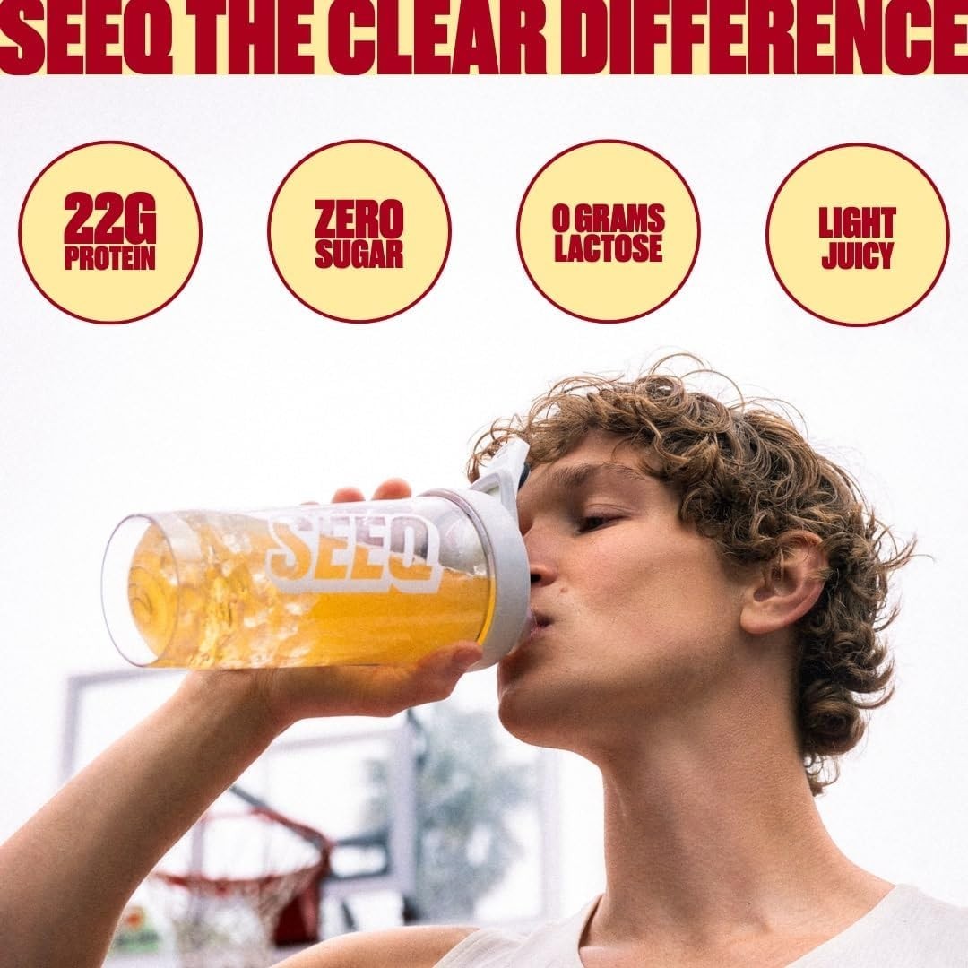 SEEQ CLEAR WHEY PROTEIN POWDER ISOLATE SUPPLEMENTS 22G FRUIT FLAVOR DRINK 2+ LBS