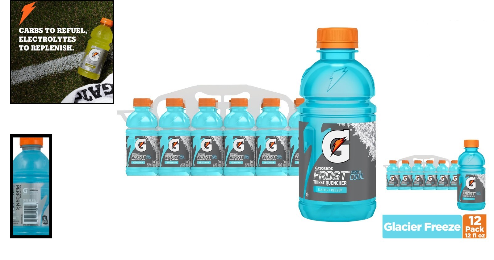 Pack of 12 Glacier Freeze Electrolyte Hydration Bottles – Perfect for Athletes
