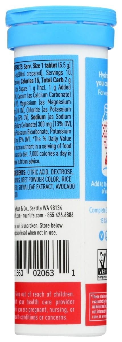 Nuun Hydration Effervescent Electrolyte Tablets Fruit Punch 60 Count Pack
