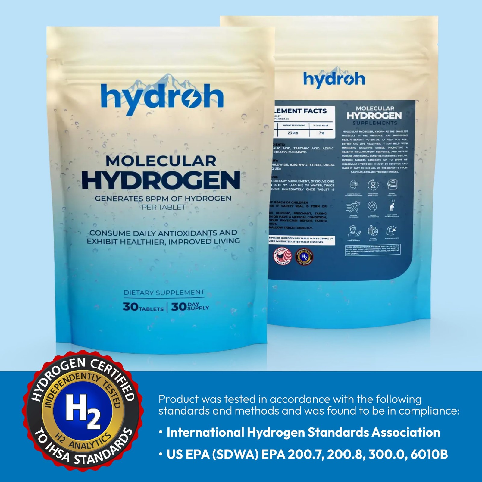 Hydrogen Water Tablets Molecular Hydrogen Tablets Drinking Water Antioxidant-Ric
