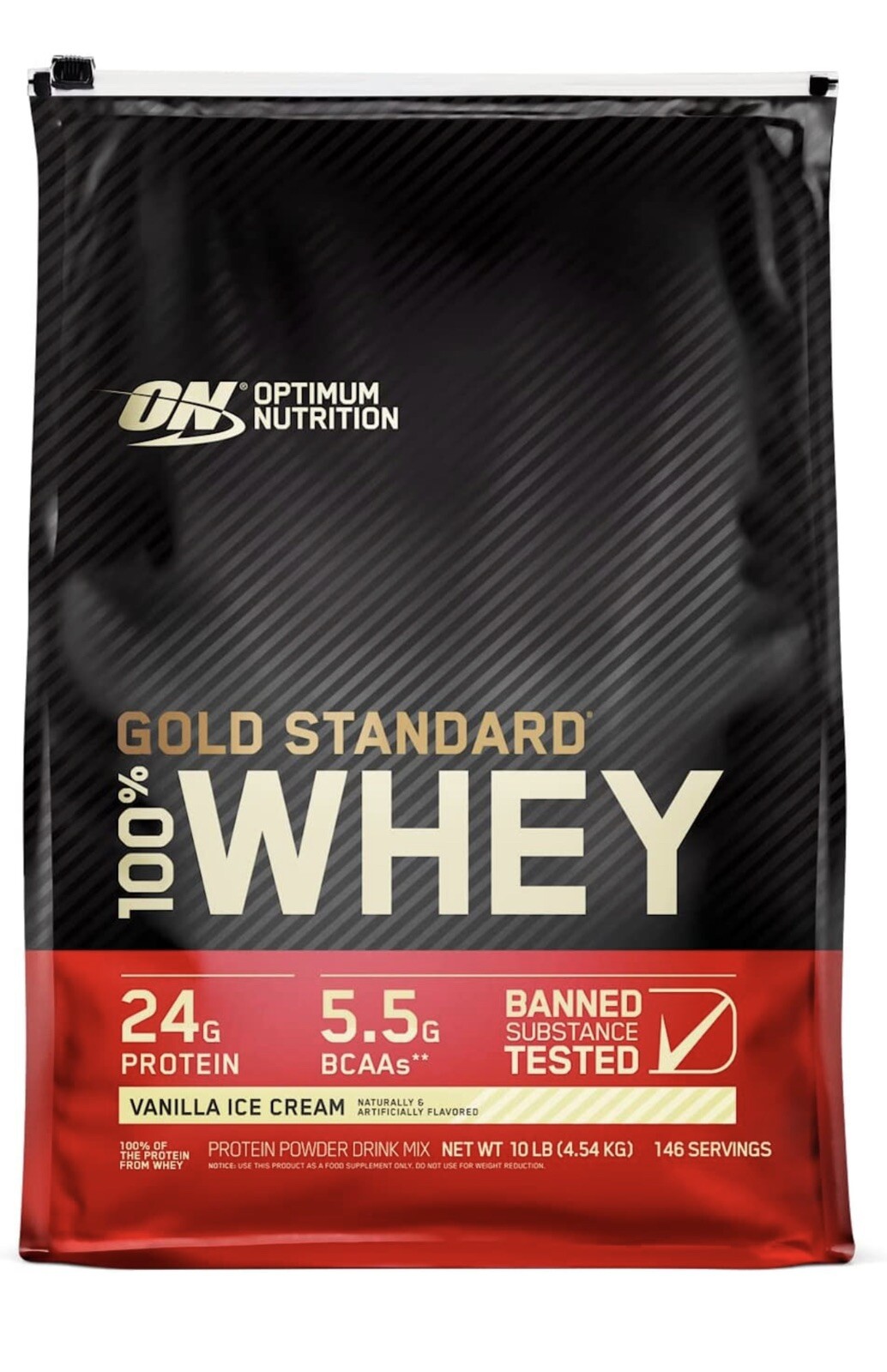 Optimum Nutrition Gold Standard 100% Whey Protein Vanilla Ice Cream 10 lbs