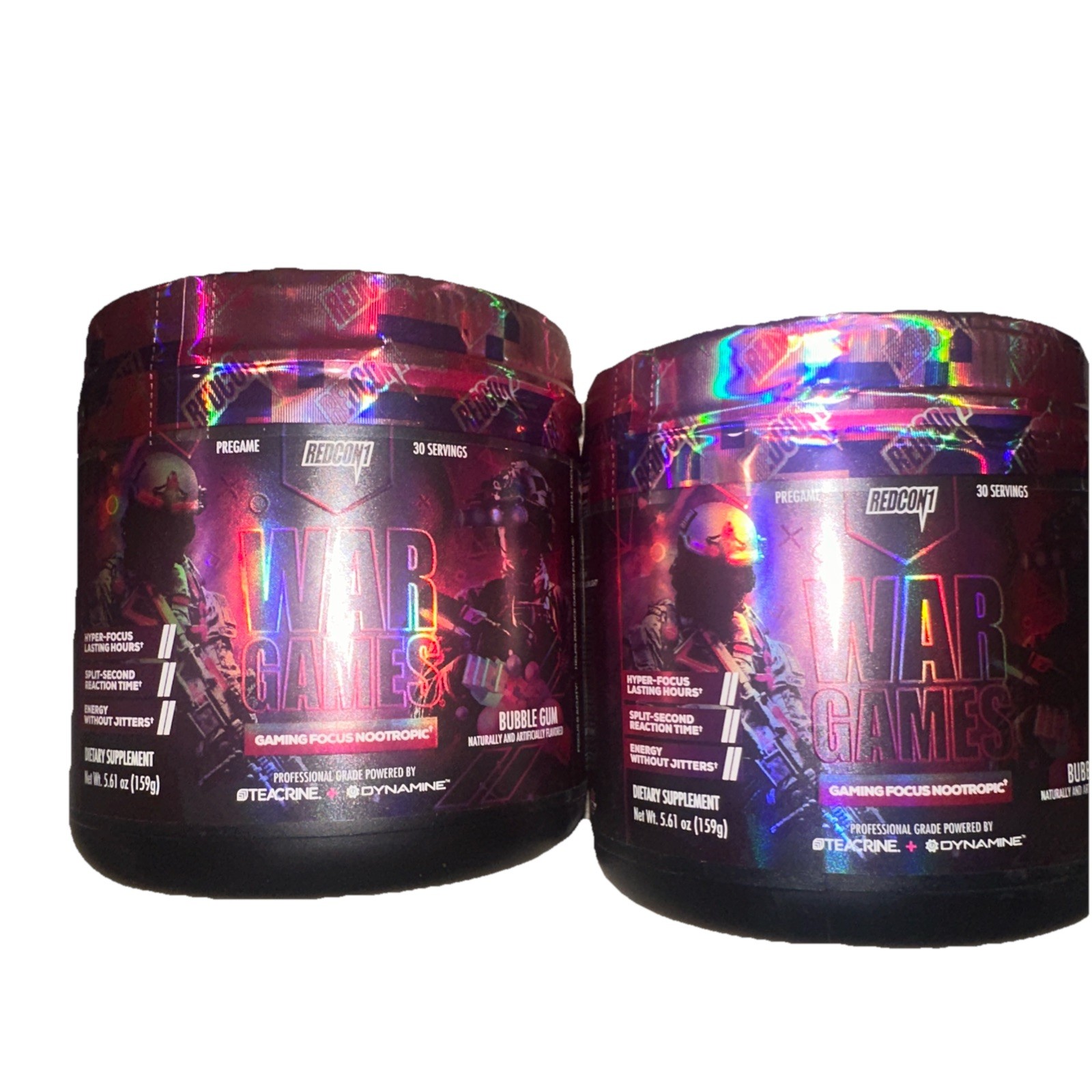 Lot 2 REDCON1 War Games Gaming Focus Nootropic Powder 30 Servings Exp: 07/2027