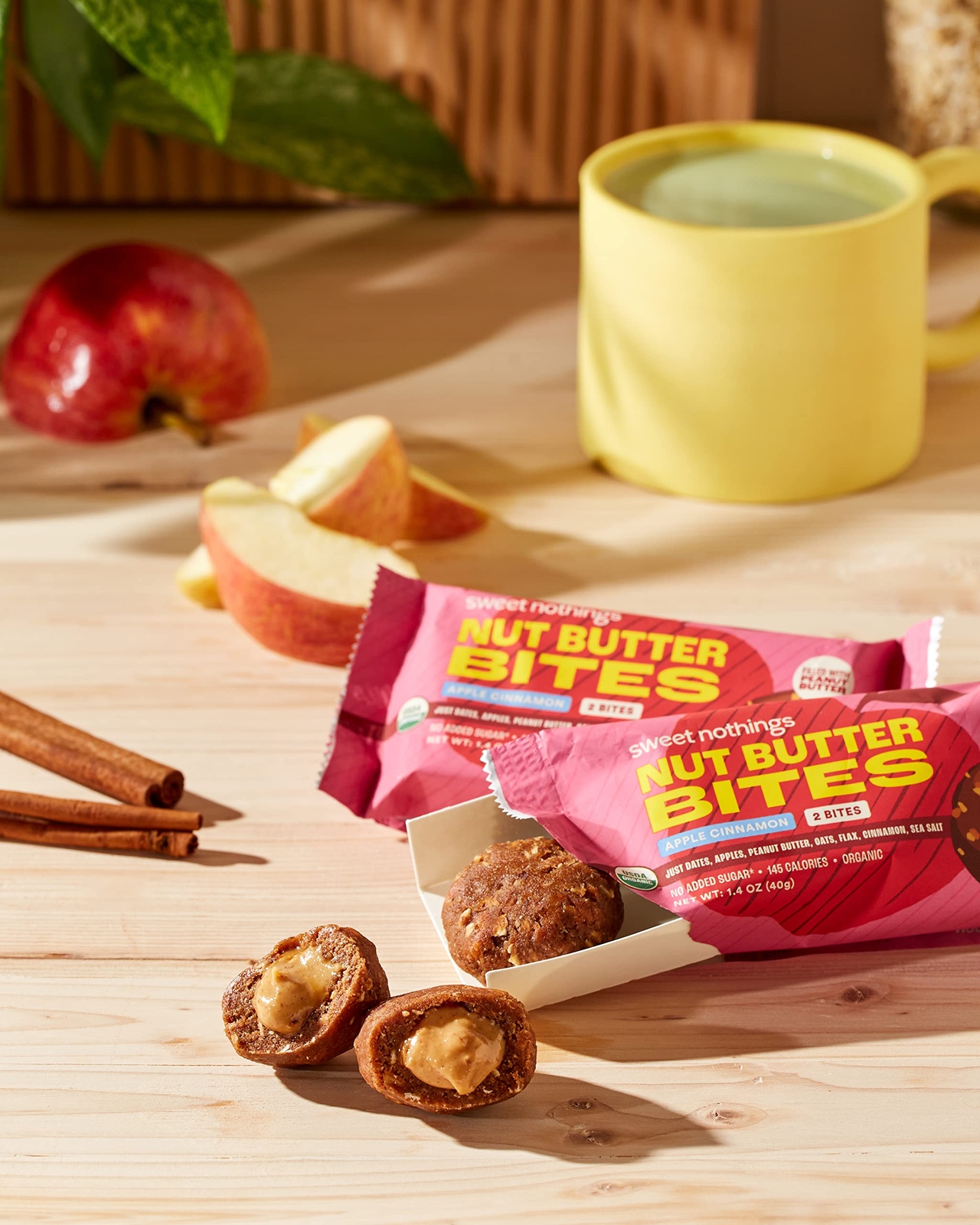 Sweet Nothings Bars Nut Apple Cinnamon Peanut Butter 1.4oz Pack of 12
