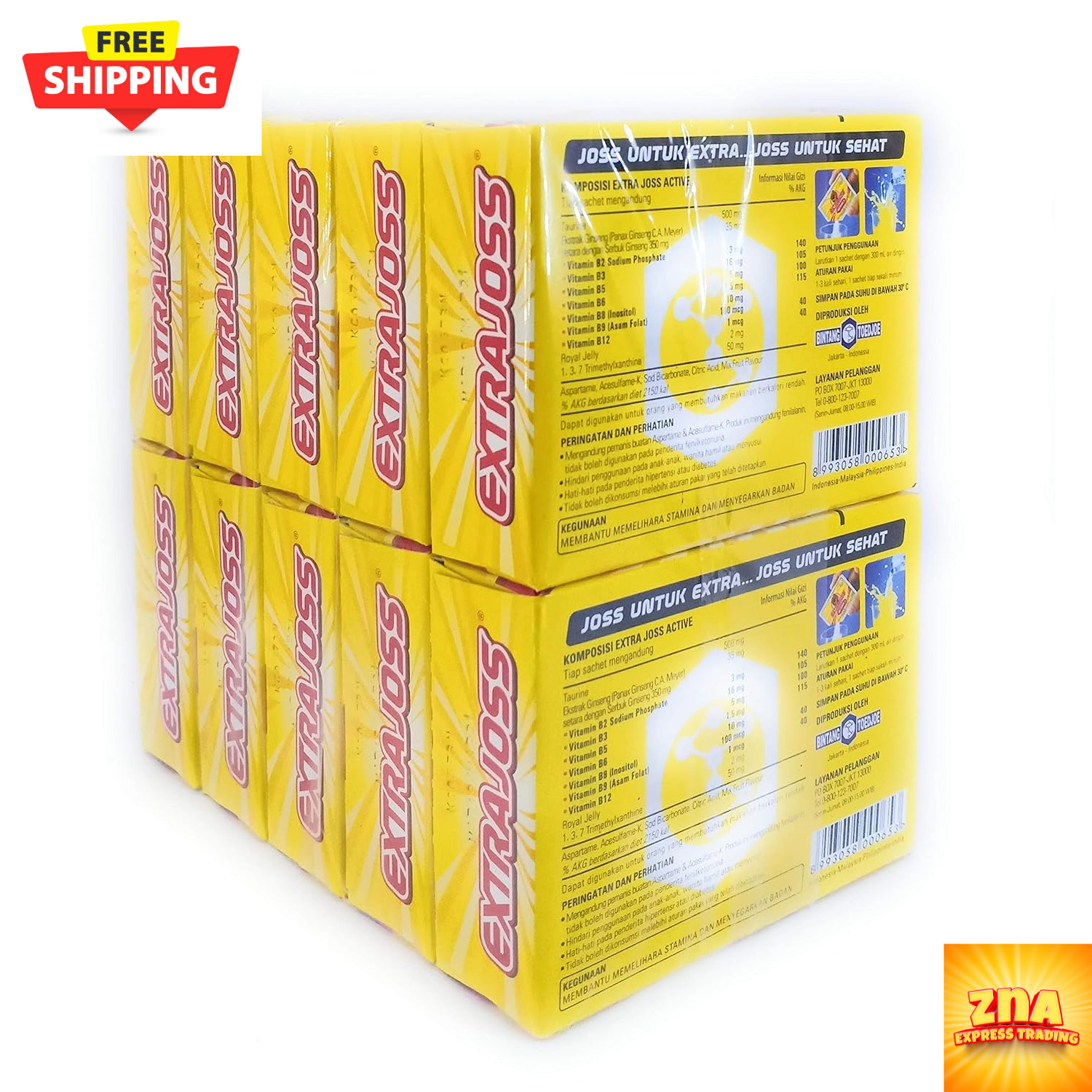 EXTRA JOSS – SUGAR FREE Sports Suppliment Energy & Hydration Free Ship – 10 Boxs