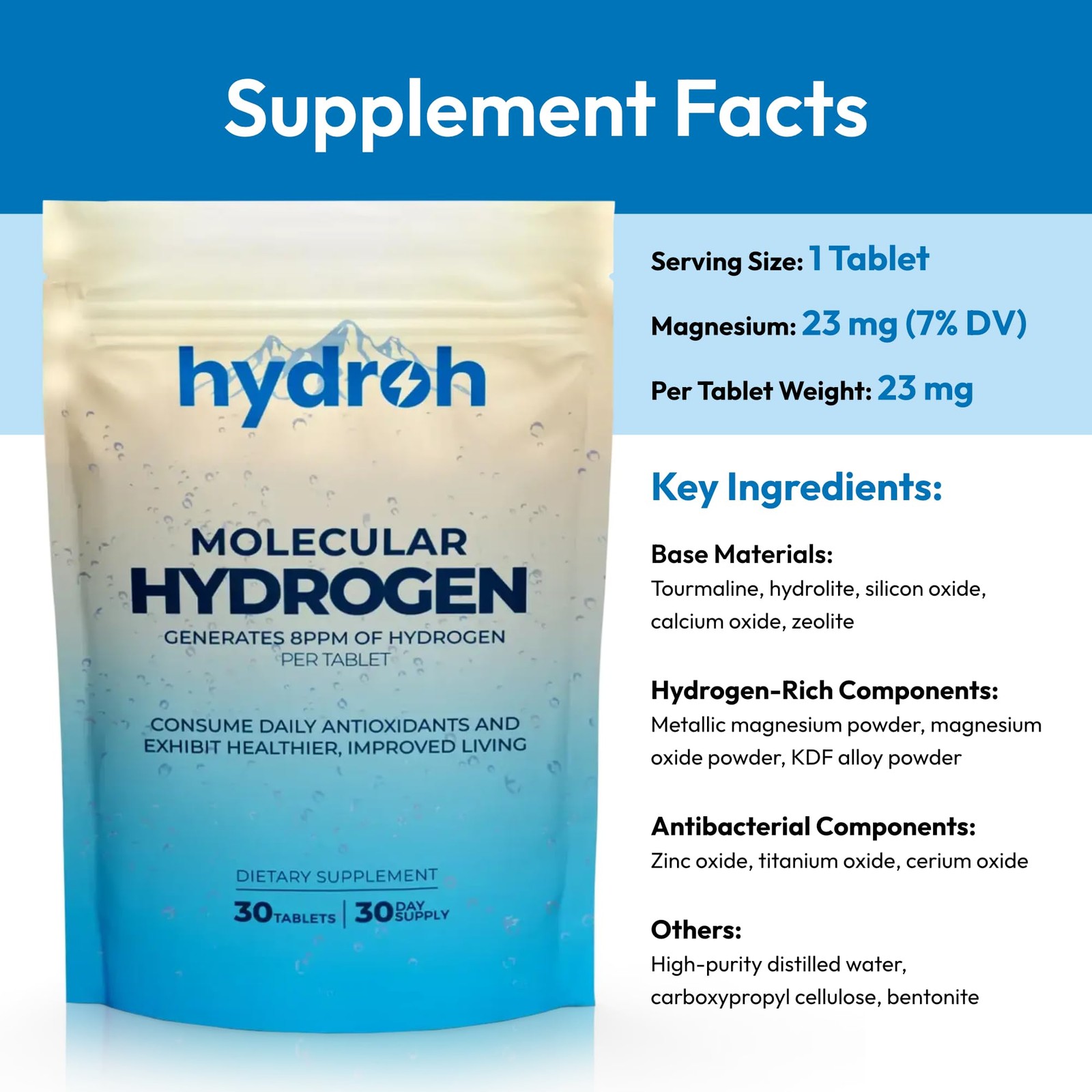 Hydrogen Water Tablets Molecular Hydrogen Tablets Drinking Water Antioxidant-Ric