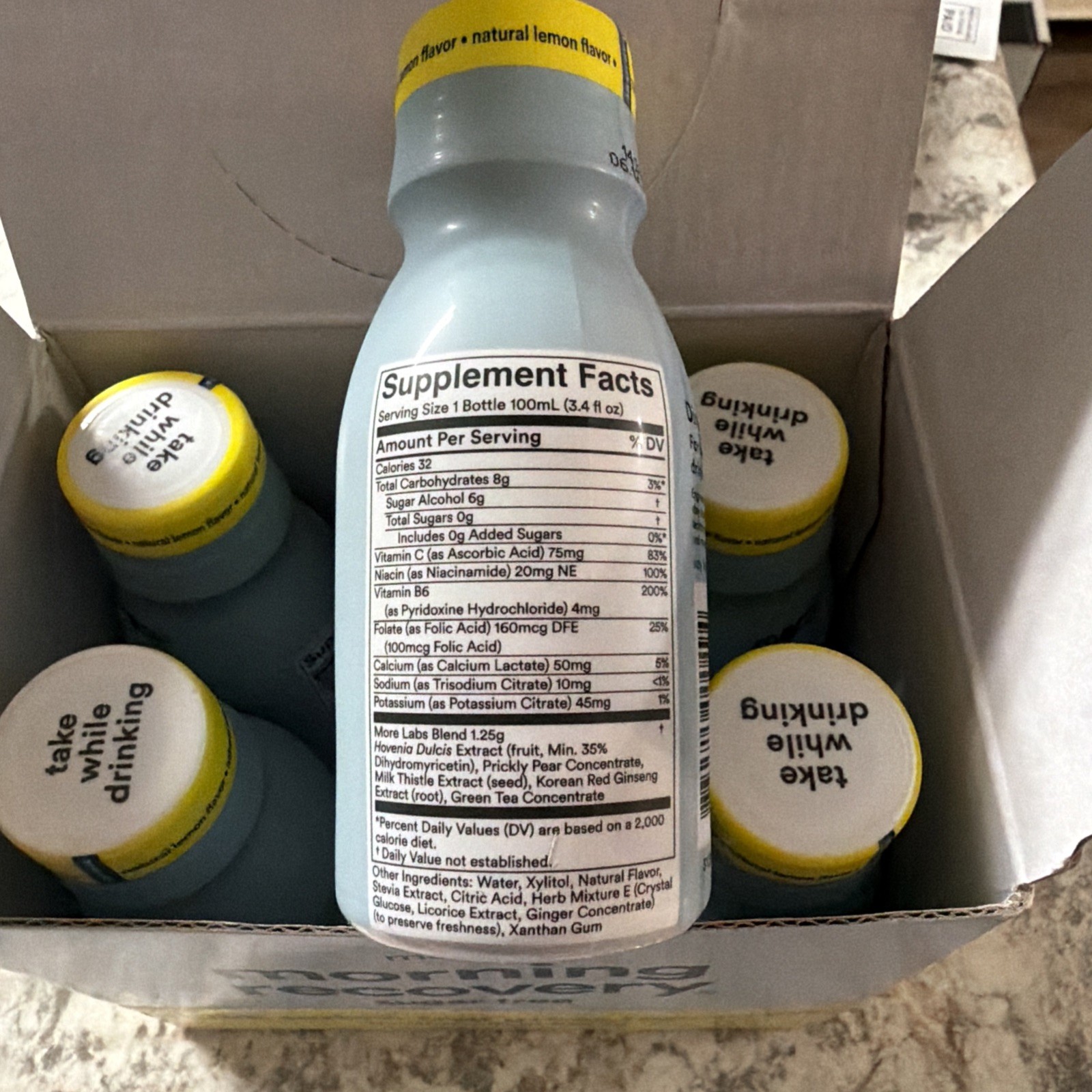 More Labs – Morning Recovery Drink – Supplement Lemon – Sugar Free – 6 Bottles