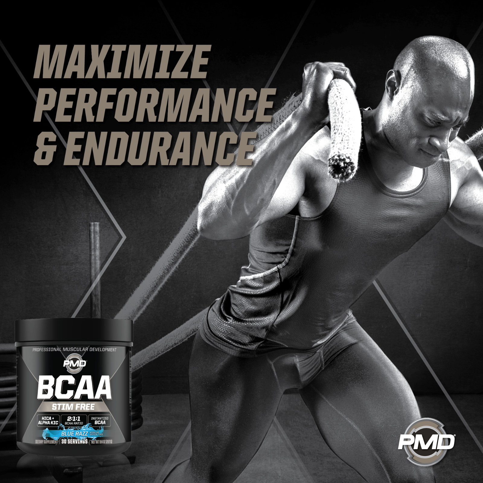 PMD BCAA Stim Free Amino Acids for Performance & Recovery – Blue Razz (30 Serve)