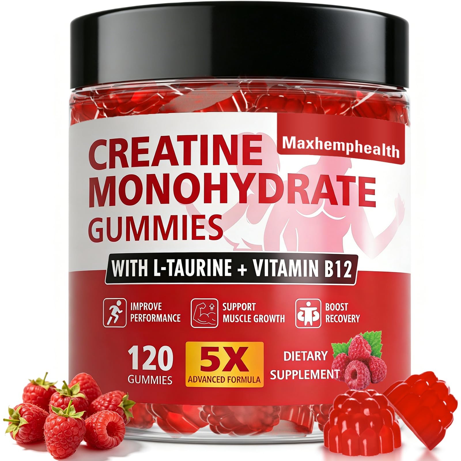 Creatine Gummies for Women, 5g Creatine Monohydrate, 120 Count | Creatine for…