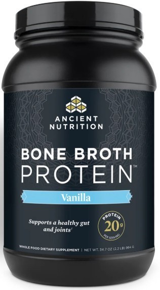 Ancient Nutrition Bone Broth Protein Vanilla 34.7 OZ/2.2 LB I 40 Servings