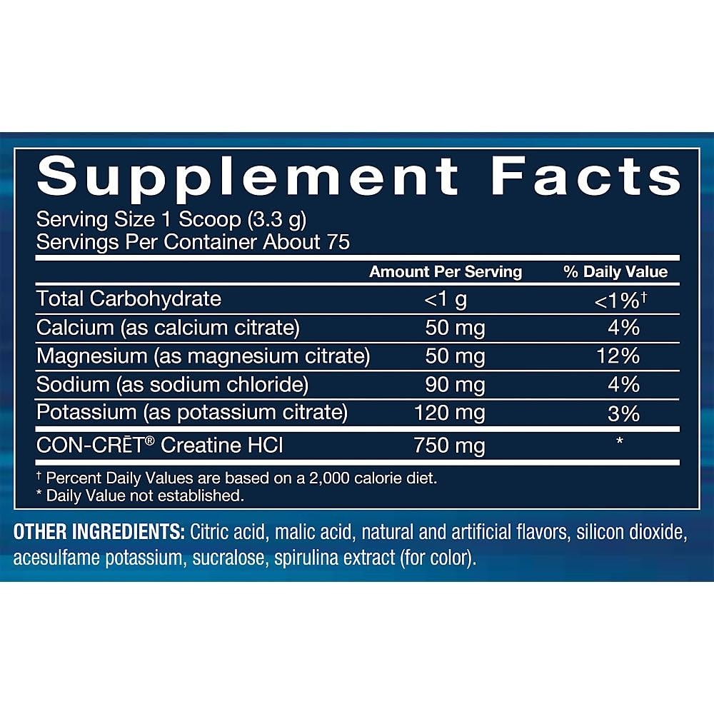 Creatine HCl + Electrolytes Powder – Rocket Pop Flavor, 75 Servings, Muscle Reco