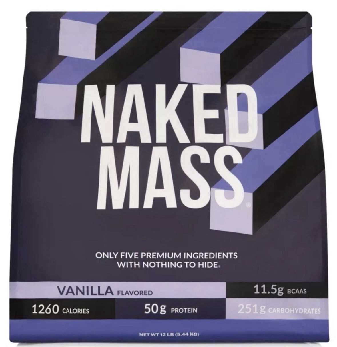 Naked Mass Weight Gainer Protein Powder 12lb1250 Cal NSF GMO Free