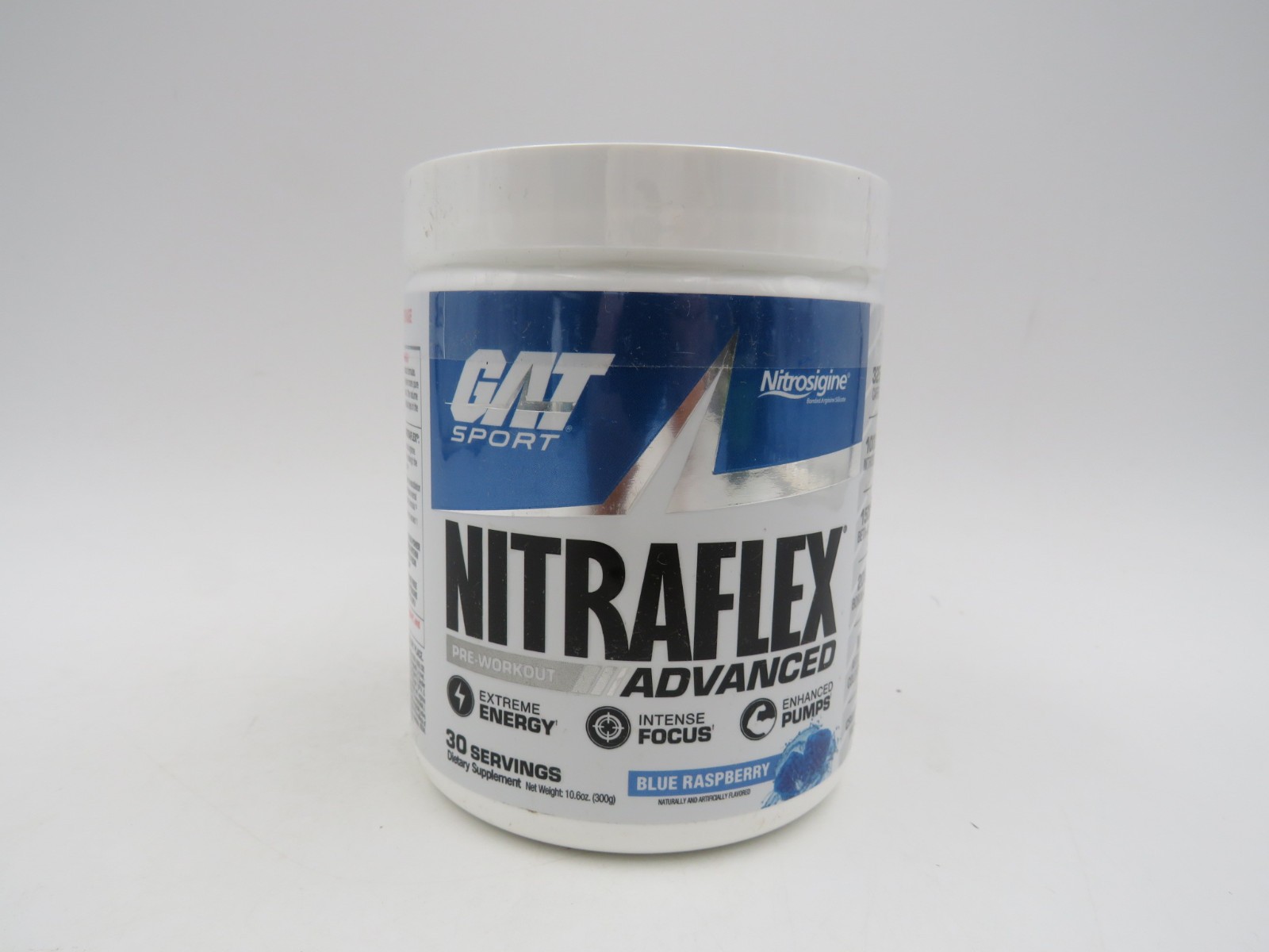 Nitraflex Pre Workout Supplement Blue Raspberry 30 Servings with Nitrosigine