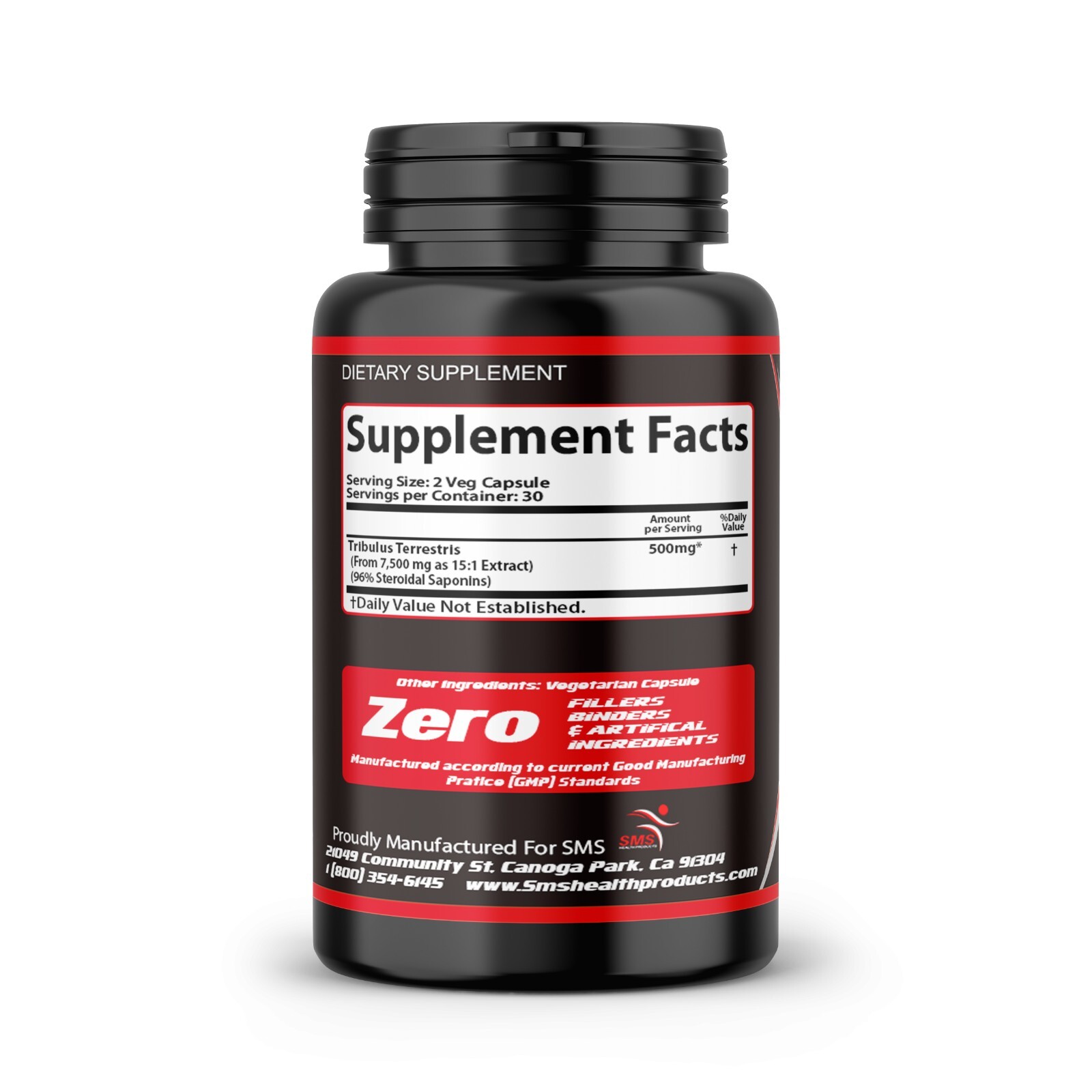 Tribulus Terrestris 7500mg Extract Work Out Dietary Supplement Organic 180 Caps