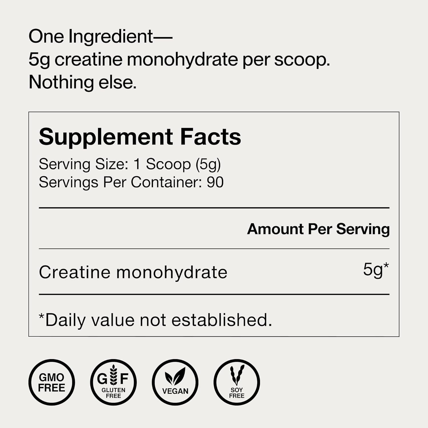Creatine Monohydrate Powder – 90 Servings, Unflavored, Gluten-Free