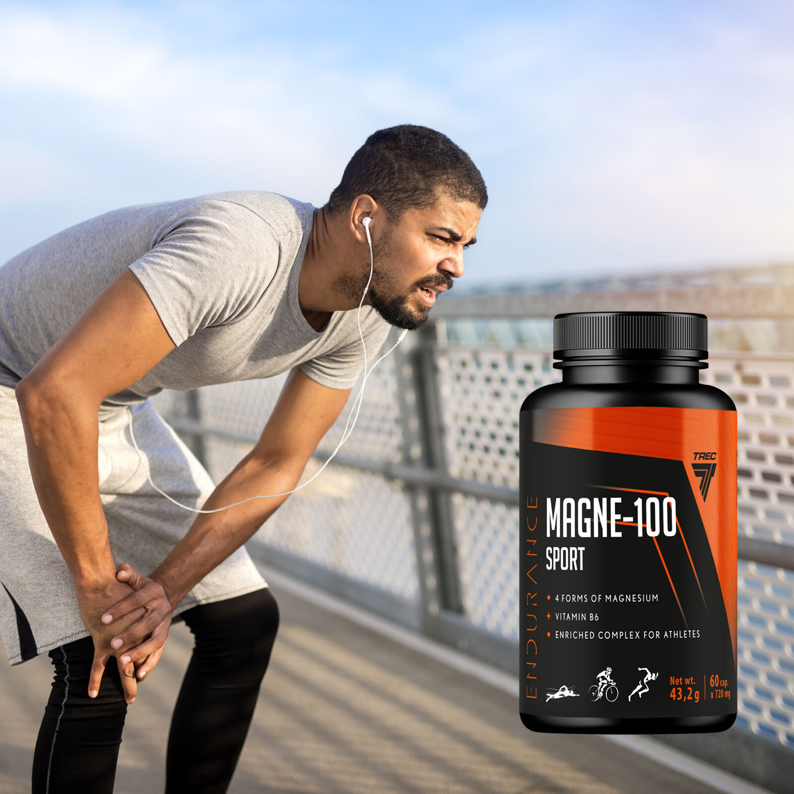 MAGNE-100 SPORT 60–360 Caps – Magnesium + B6 for Cramps, Energy & Recovery