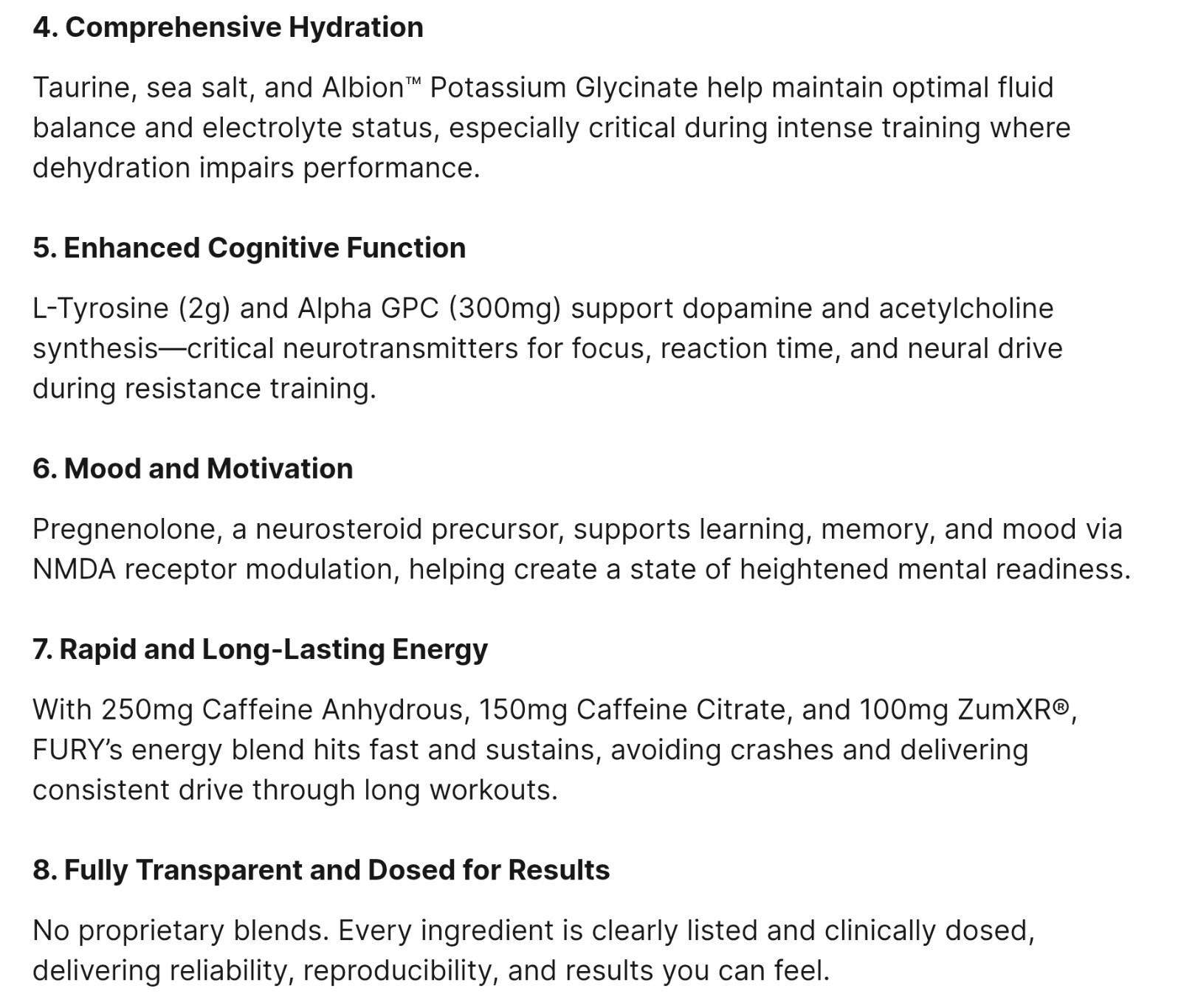 Core Nutritionals FURY V2 NEXT GEN PRE 1lb (20-40 Serv) Tropical BEST BY 11/ 26