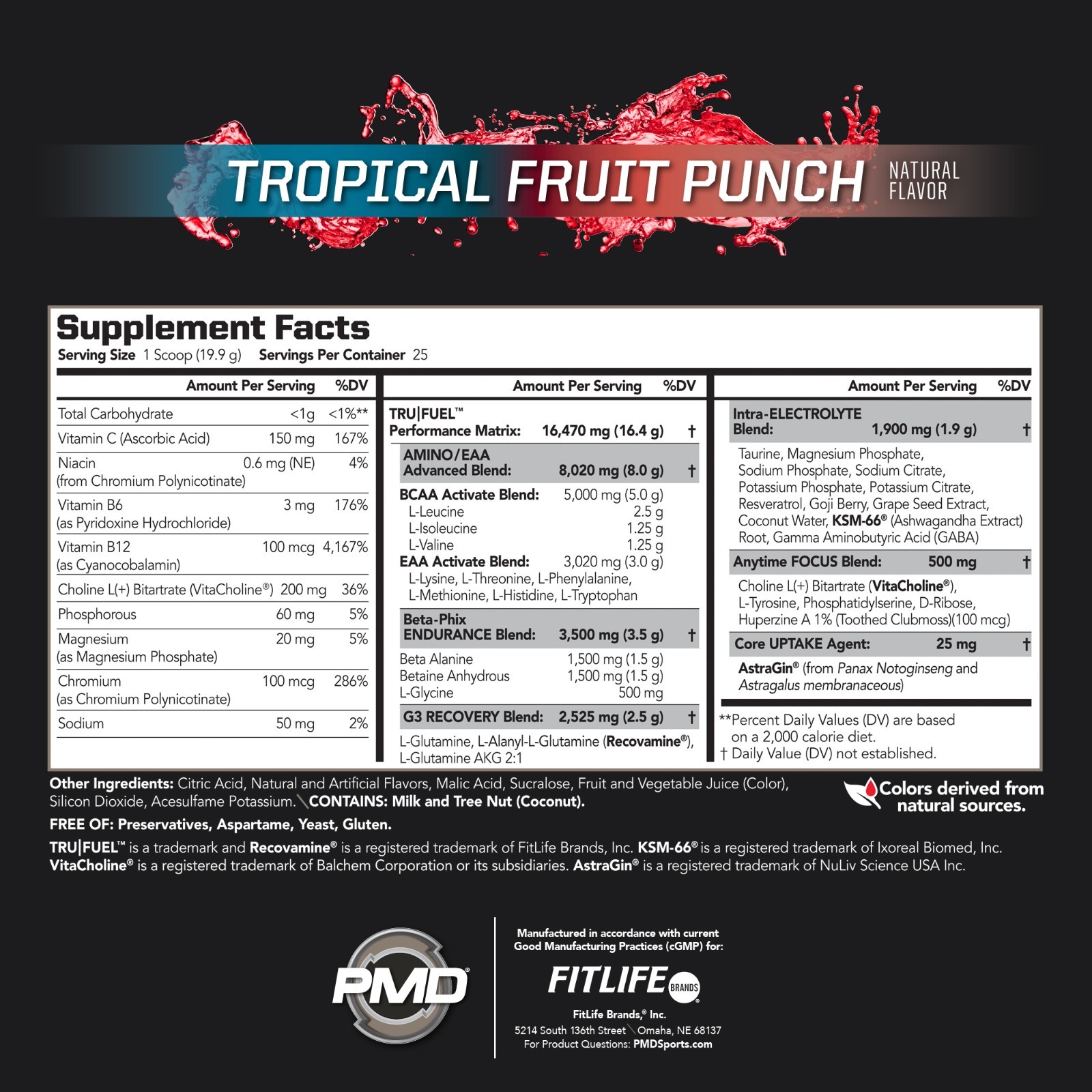 PMD Sports Core Fuel Endurance – Performance and Recovery-Tropical Fruit Punch
