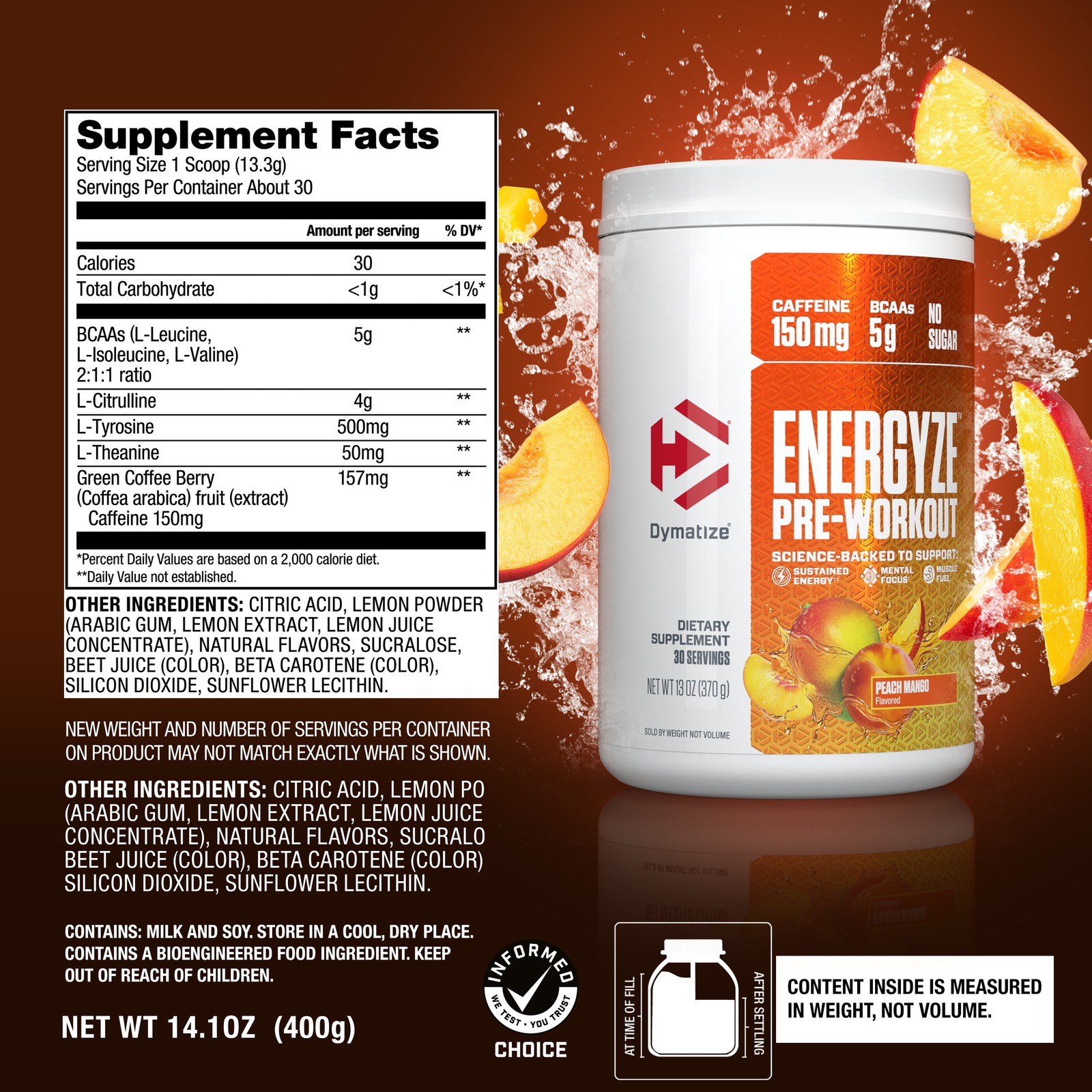Dymatize, Energyze Pre-Workout, Strawberry Lemonade, 30 Servings