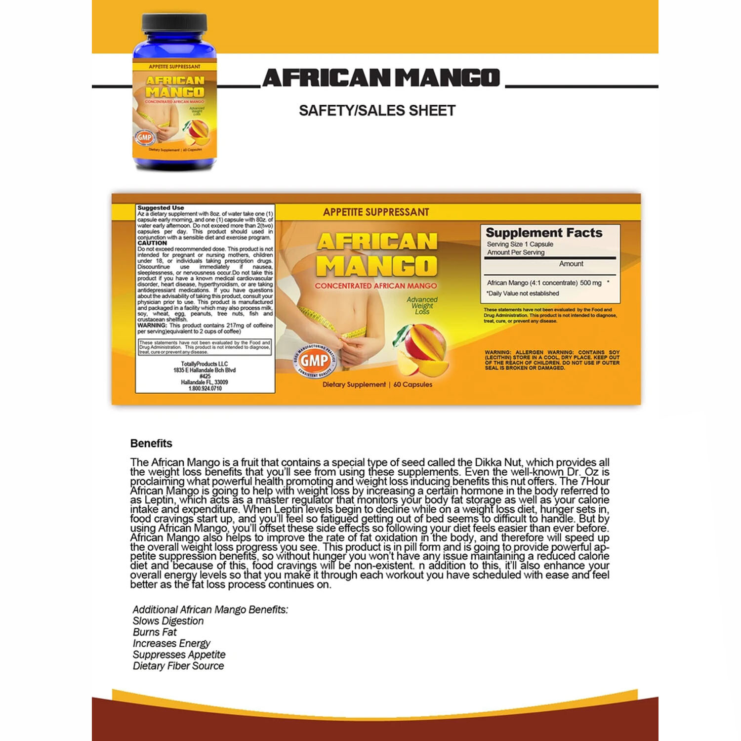 African Mango Extract Pills Weight Loss Diet Drops Fat Burn Appetite suppressant