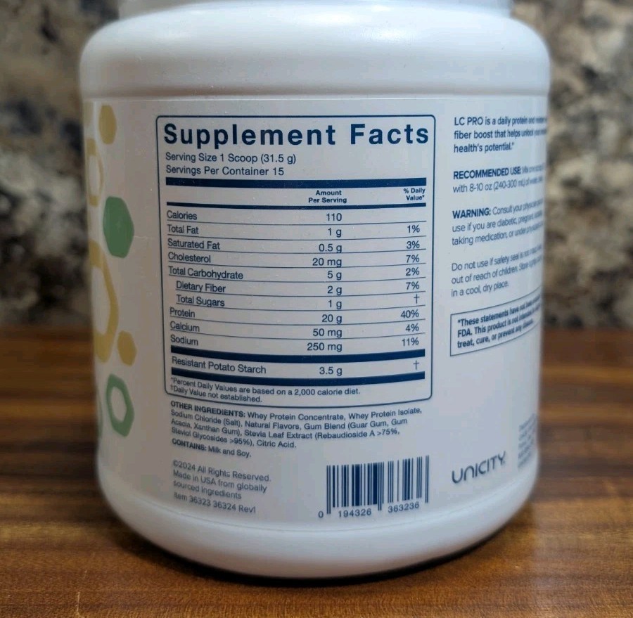 New Unicity LC Pro Protein + Resistant Starch Supplement Asian Pear 16.7oz