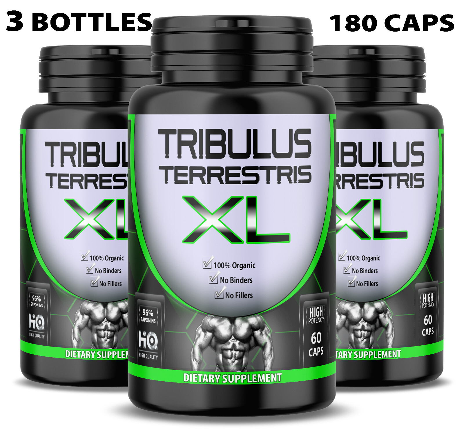 TRIBULUS TERRESTRIS 96% SAPONINS EXTRACT ORGANIC FITNESS SUPPLEMENT 180 CAPS
