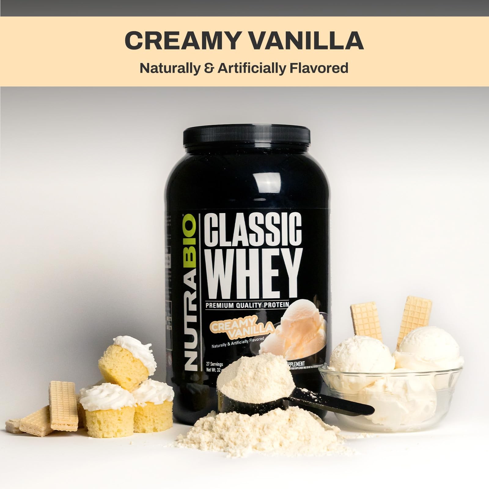 Nutrabio Classic Whey Protein Powder- 25G Of Protein Per Scoop – Full-Spectrum