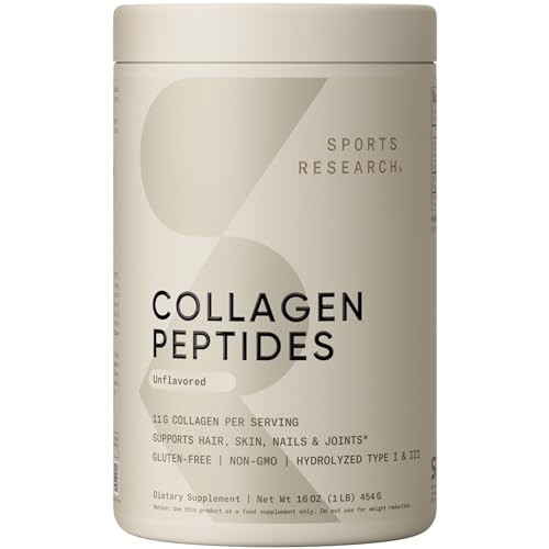 Sports Research Collagen Peptides Powder for Healthy Skin, Nails & Joints
