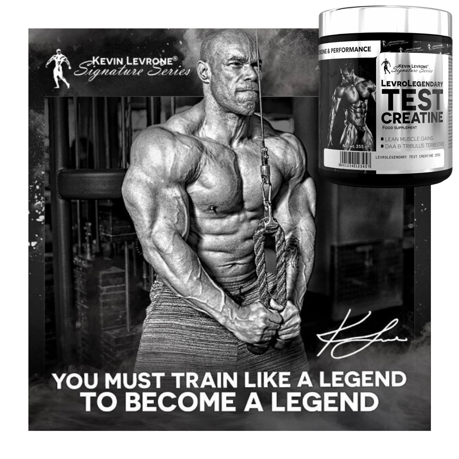LEVROLEGENDARY TEST CREATINE 255g – Muscle Strength Testo Booster Tribulus & DAA