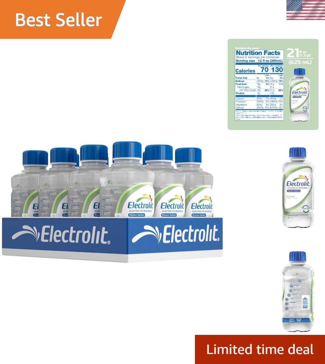 21 Fl Oz Coconut Electrolyte Beverage – Pack of 12 for Rapid Hydration Solutions