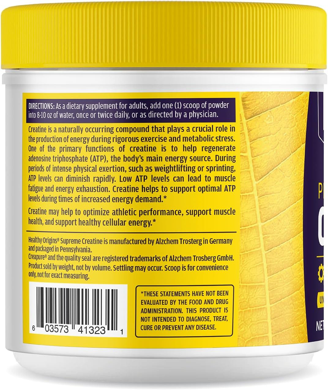 ® Performance Creatine with Creapure®, Unflavored Powder, Supports Muscle Functi