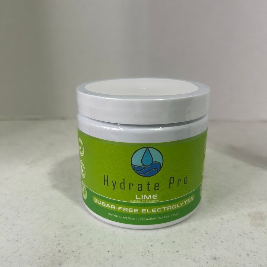 Hydrate Pro Sugar-Free Electrolytes Lime Flavor Dietary Supplement 7.76oz 220g