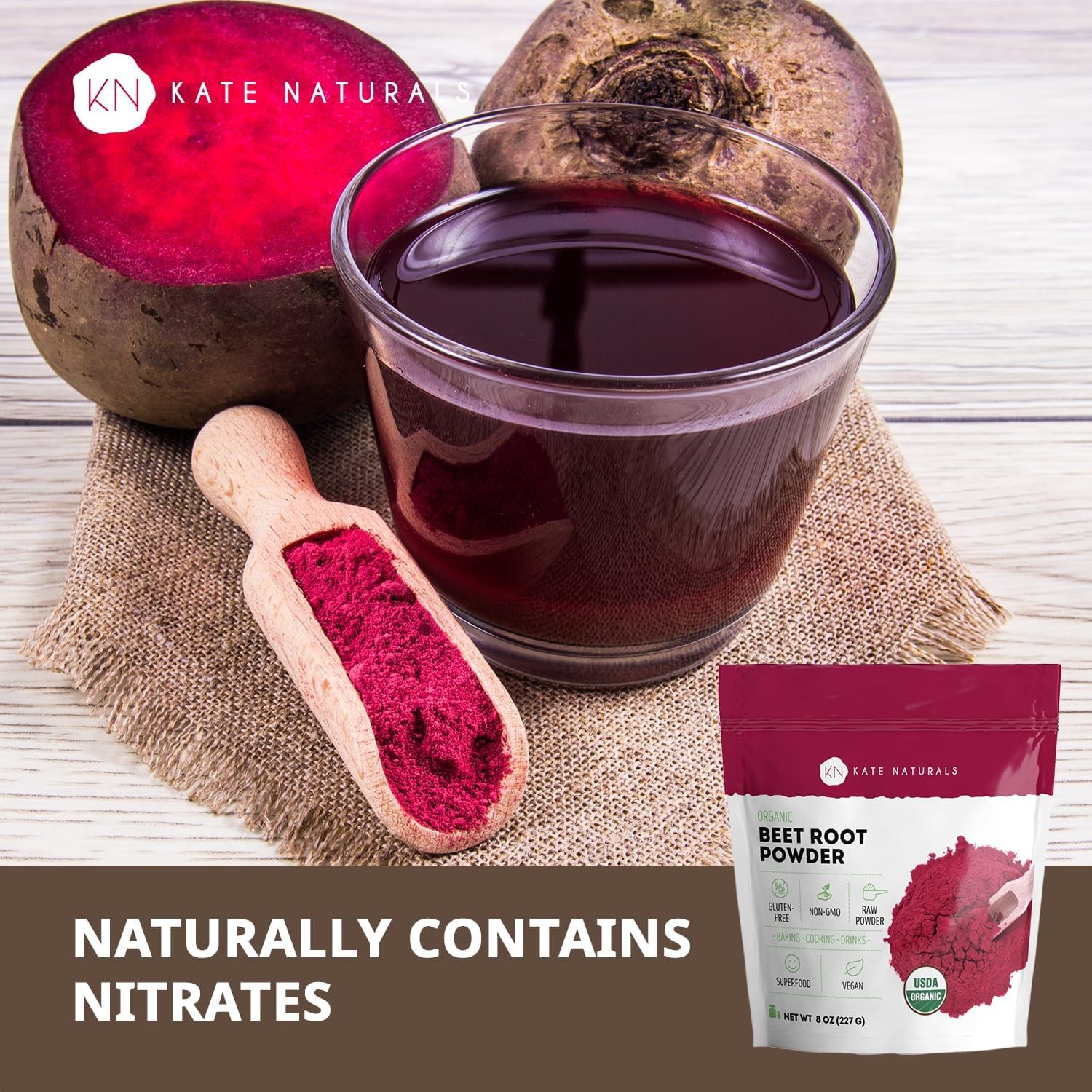 Naturals Organic Beet Root Powder for Smoothies, Baking & Juice. Raw Beetroot
