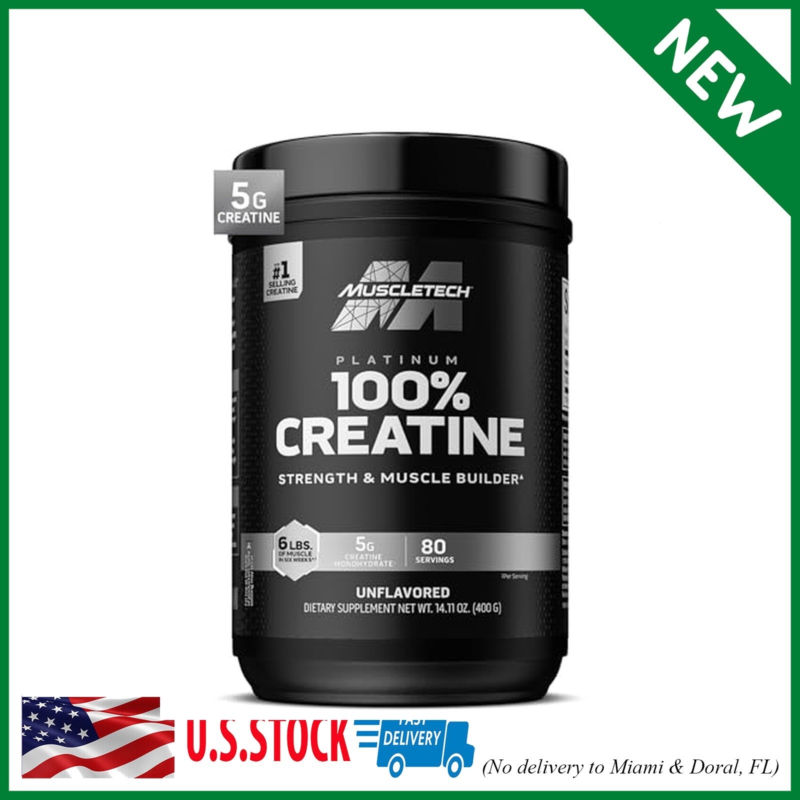 Muscletech Creatine Monohydrate Powder, Platinum Pure – Unflavored Micronized Cr