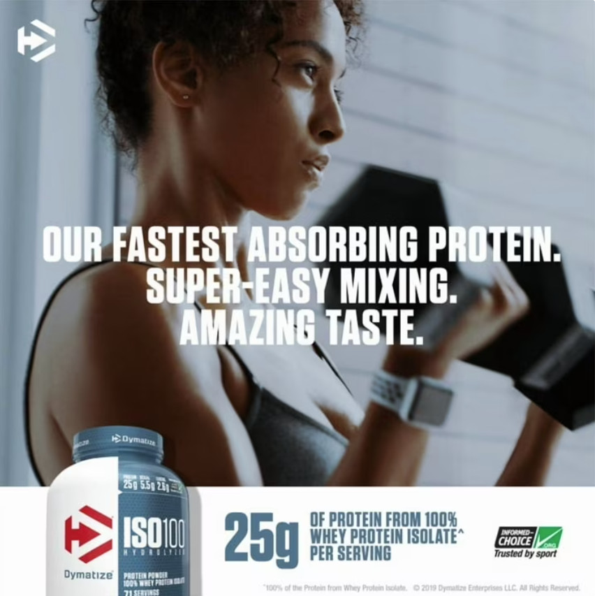 Dymatize ISO100 Hydrolyzed Whey Isolate Protein Powder, Gourmet Vanilla, 20 Serv