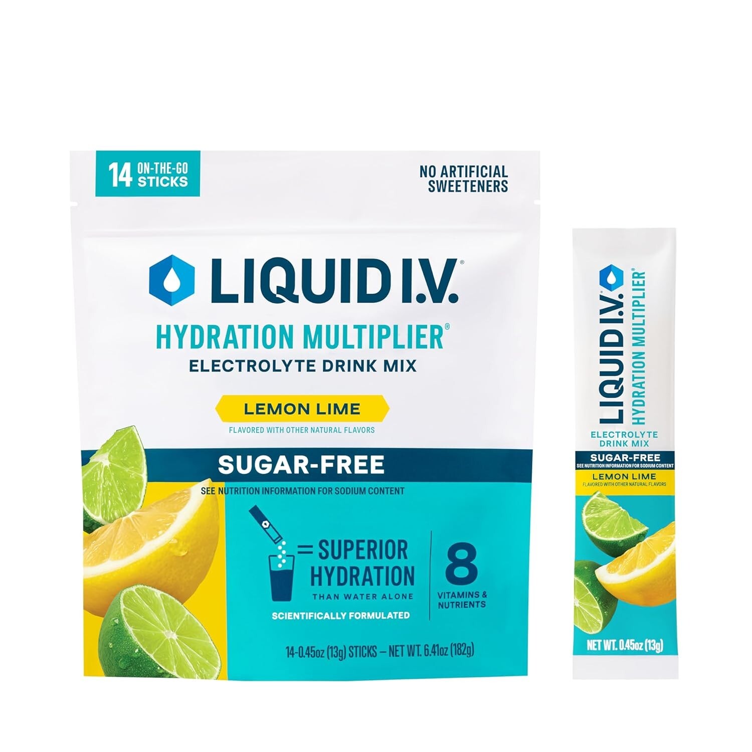 Delicious Sugar-Free Lemon Lime Electrolyte Mix – Hydration Multiplier 14 Sticks