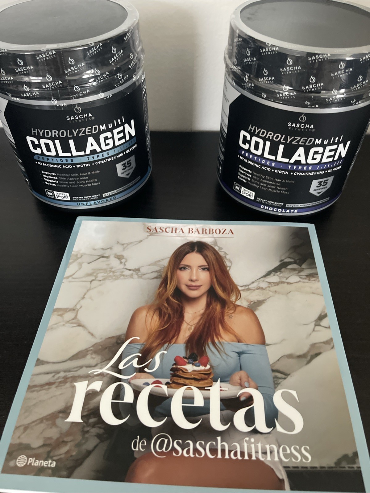 Sascha Fitness Combo 2 Collagen (chocolate & Unflavored) & Book Gift Recetas