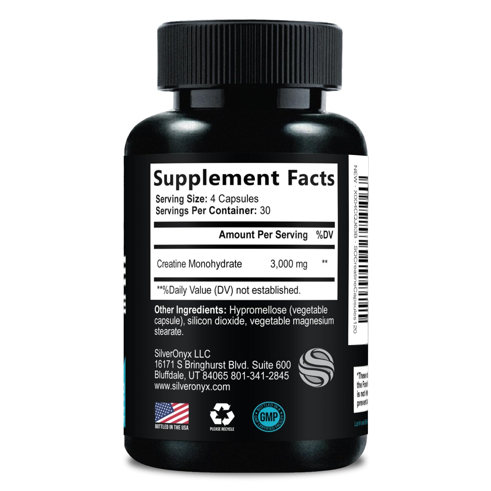 Creatine Monohydrate 3000mg Per Serving – 3X Strength 120 Count (Pack of 1)