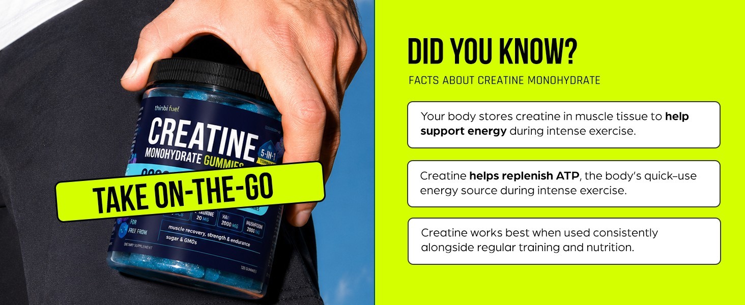 Blueberry Creatine Gummies 5 in 1 Formula for Muscle Recovery Strength Endurance