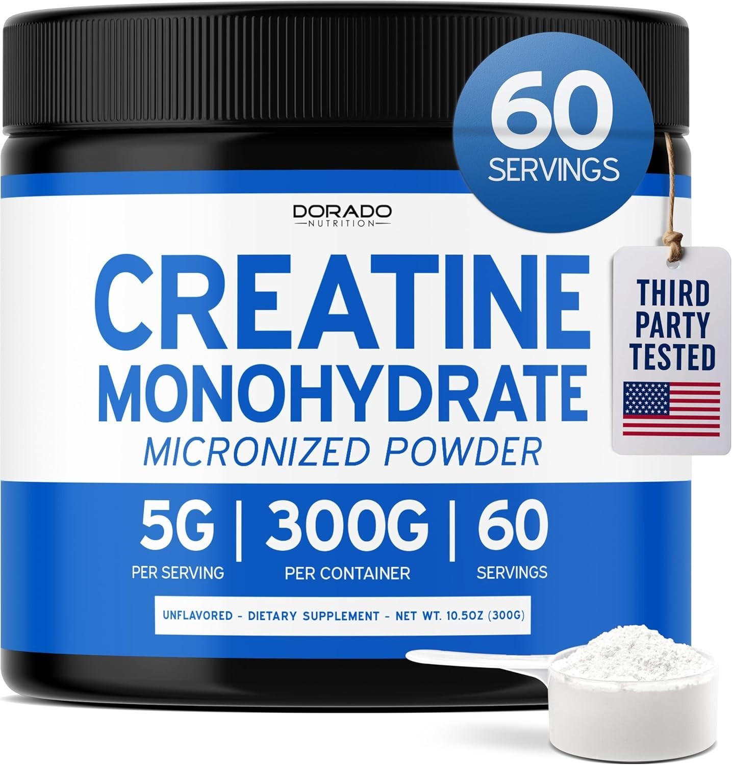 Creapure Creatine Monohydrate 300 Grams (60 Servings)