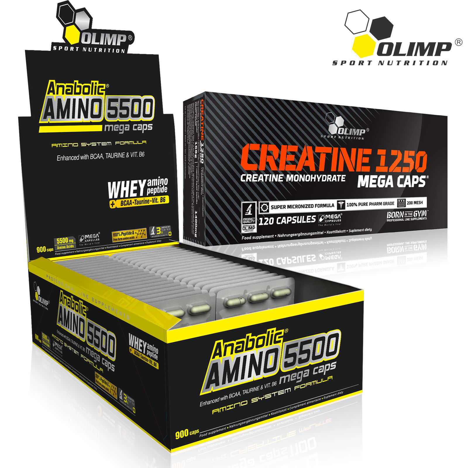 Anabolic Amino Acids 5500 + Creatine Monohydrate 60/180Caps BCAA Muscle Growth